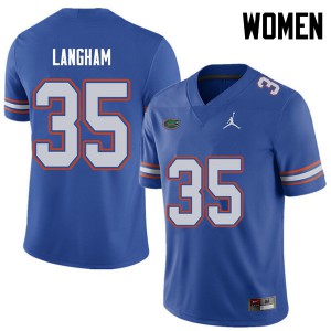 Women's Jordan Brand Malik Langham Royal Florida Gators #35 College Jerseys