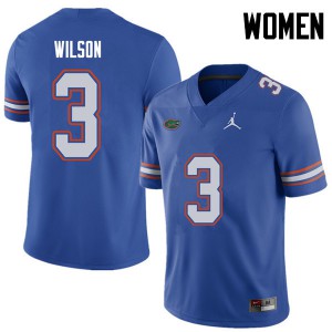 Women's Jordan Brand Marco Wilson Royal Florida Gators #3 Stitched Jerseys