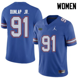 Women's Jordan Brand Marlon Dunlap Jr. Royal UF #91 Official Jersey