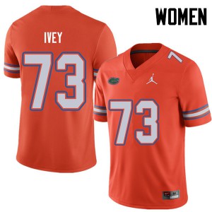 Womens Jordan Brand Martez Ivey Orange Florida Gators #73 Football Jersey