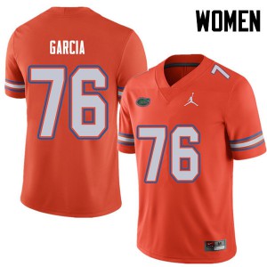 Women Jordan Brand Max Garcia Orange Florida #76 Stitch Jerseys