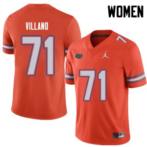 Women Jordan Brand Nick Villano Orange University of Florida #71 Stitch Jerseys