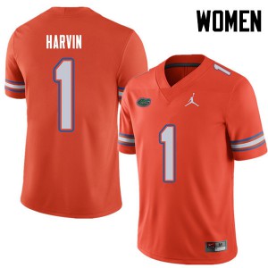 Women's Jordan Brand Percy Harvin Orange Florida #1 Stitched Jerseys