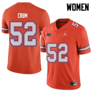 Women Jordan Brand Quaylin Crum Orange UF #52 Football Jersey