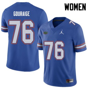 Women's Jordan Brand Richard Gouraige Royal Florida #76 Football Jerseys