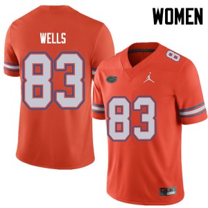 Womens Jordan Brand Rick Wells Orange University of Florida #83 Official Jersey