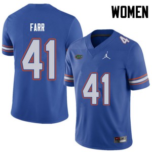 Women's Jordan Brand Ryan Farr Royal UF #41 Stitch Jersey