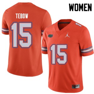 Women Jordan Brand Tim Tebow Orange UF #15 NCAA Jersey