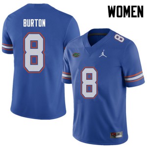 Womens Jordan Brand Trey Burton Royal Florida Gators #8 Football Jerseys
