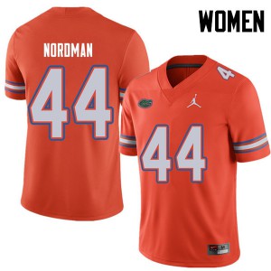 Women's Jordan Brand Tucker Nordman Orange University of Florida #44 NCAA Jersey
