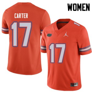 Womens Jordan Brand Zachary Carter Orange Florida #17 Stitch Jerseys