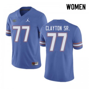 Women Jordan Brand Antonneous Clayton Sr. Blue UF #77 Stitched Jerseys