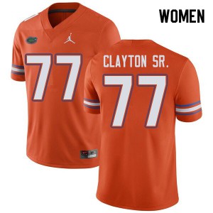 Women Jordan Brand Antonneous Clayton Sr. Orange Florida #77 Football Jersey