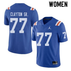 Women's Jordan Brand Antonneous Clayton Sr. Royal Florida #77 Throwback Alternate NCAA Jersey