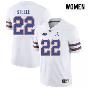 Women's Jordan Brand Chris Steele White Florida Gators #22 University Jersey