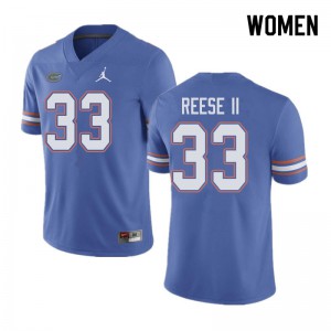 Women's Jordan Brand David Reese II Blue Florida Gators #33 University Jerseys