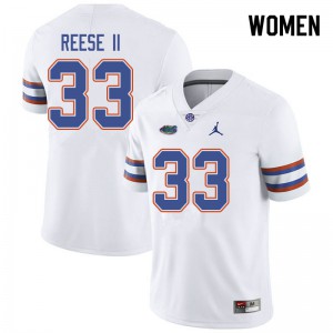 Womens Jordan Brand David Reese II White Florida #33 University Jersey