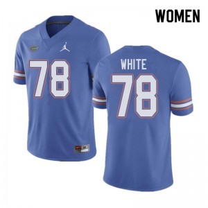 Women's Jordan Brand Ethan White Blue Florida #78 Stitched Jersey