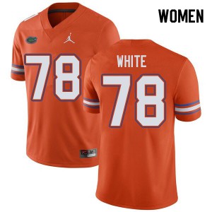 Women Jordan Brand Ethan White Orange University of Florida #78 University Jersey