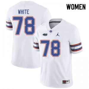Women Jordan Brand Ethan White White Florida #78 Football Jersey