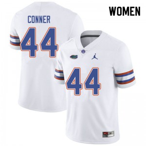 Women's Jordan Brand Garrett Conner White Florida #44 Stitched Jerseys