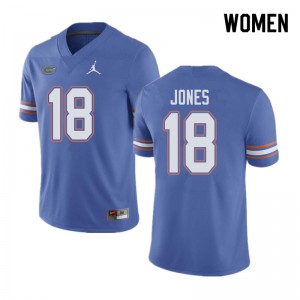 Women Jordan Brand Jalon Jones Blue Florida #18 College Jerseys