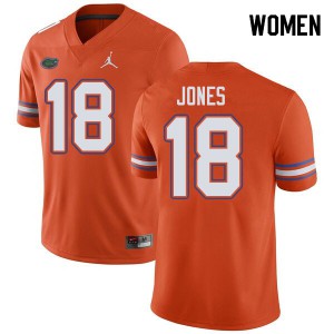 Women Jordan Brand Jalon Jones Orange University of Florida #18 Stitch Jerseys
