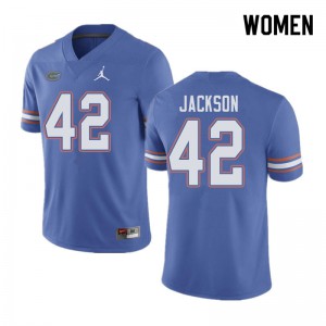 Women Jordan Brand Jaylin Jackson Blue Florida #42 Football Jerseys