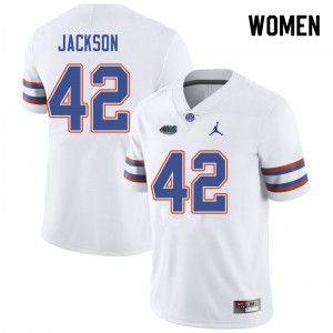 Women's Jordan Brand Jaylin Jackson White Florida #42 Alumni Jerseys
