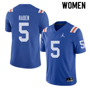 Womens Jordan Brand Joe Haden Royal University of Florida #5 Throwback Alternate Official Jerseys