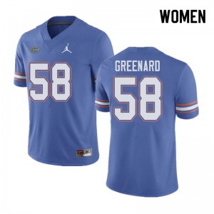 Womens Jordan Brand Jonathan Greenard Blue Florida Gators #58 Football Jerseys