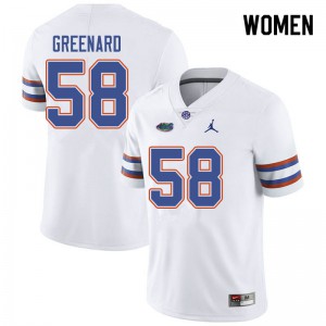 Women's Jordan Brand Jonathan Greenard White University of Florida #58 Stitched Jersey