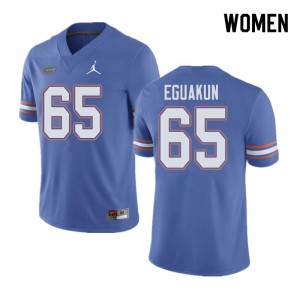 Women Jordan Brand Kingsley Eguakun Blue Florida Gators #65 College Jersey