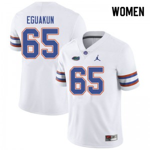 Womens Jordan Brand Kingsley Eguakun White UF #65 Official Jerseys