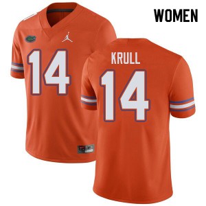 Womens Jordan Brand Lucas Krull Orange UF #14 Official Jerseys