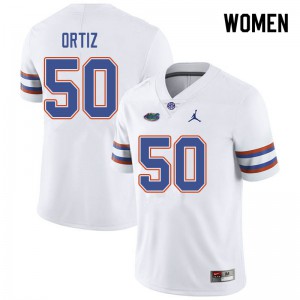 Women's Jordan Brand Marco Ortiz White University of Florida #50 Player Jersey