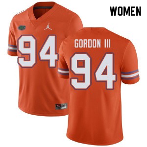 Womens Jordan Brand Moses Gordon III Orange Florida #94 Alumni Jersey