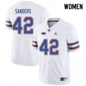 Women's Jordan Brand Umstead Sanders White Florida #42 Embroidery Jersey