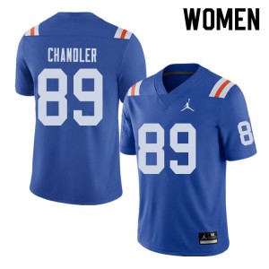 Women Jordan Brand Wes Chandler Royal University of Florida #89 Throwback Alternate Football Jerseys
