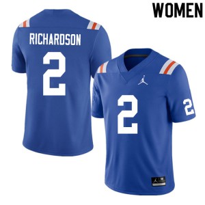 Women's Anthony Richardson Royal Florida Gators #2 Throwback Embroidery Jersey