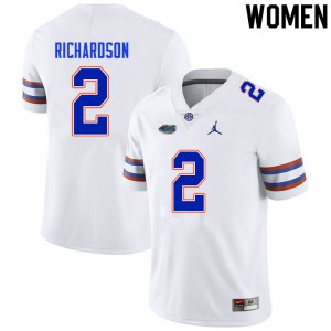 Women Anthony Richardson White Florida Gators #2 University Jerseys