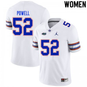 Womens Antwuan Powell White Florida #52 NCAA Jerseys