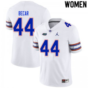 Women Brandon Becar White Florida #44 Official Jerseys