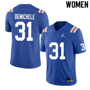 Women Chase DeMichele Royal Florida #31 Throwback Embroidery Jersey