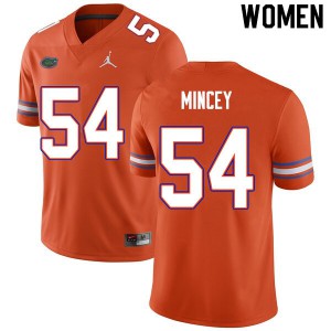 Women Gerald Mincey Orange Florida #54 Alumni Jerseys