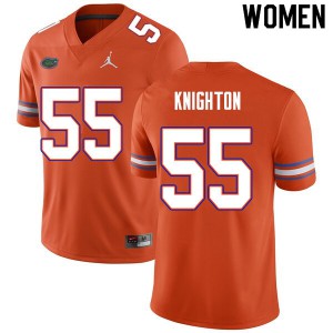Women's Hayden Knighton Orange UF #55 NCAA Jerseys