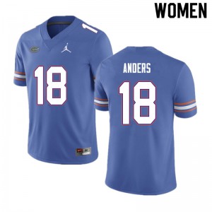 Womens Jack Anders Blue Florida Gators #18 Player Jersey