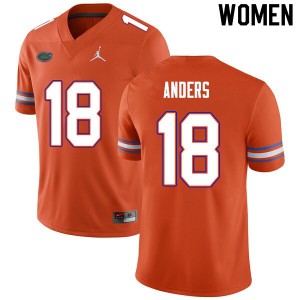 Women Jack Anders Orange Florida #18 Stitched Jerseys