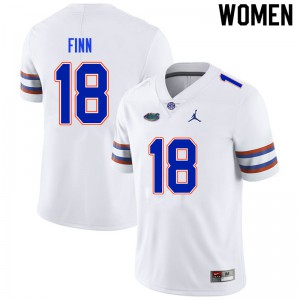 Womens Jacob Finn White Florida Gators #18 University Jerseys