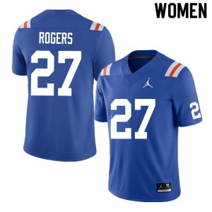 Women's Jahari Rogers Royal UF #27 Throwback Official Jersey
